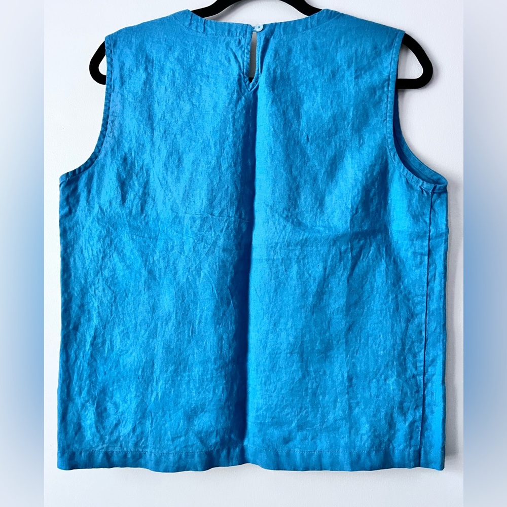 Quince 100% linen blue tank top sleeveless size medium - Picture 3 of 5
